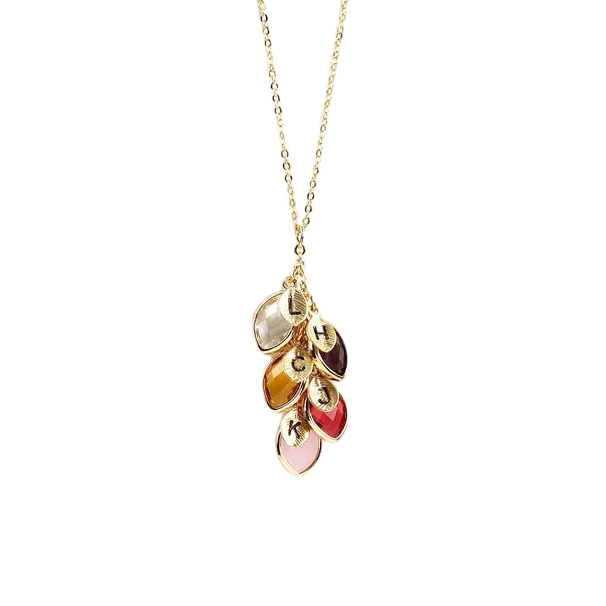 Sterling Silver Personalized Family Tree Birthstone Necklace