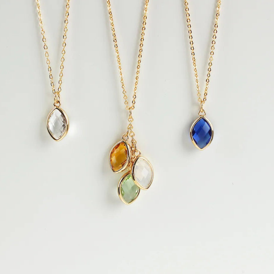Sterling Silver Personalized Family Tree Birthstone Necklace