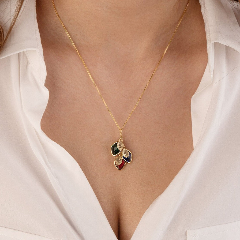 Sterling Silver Personalized Family Tree Birthstone Necklace