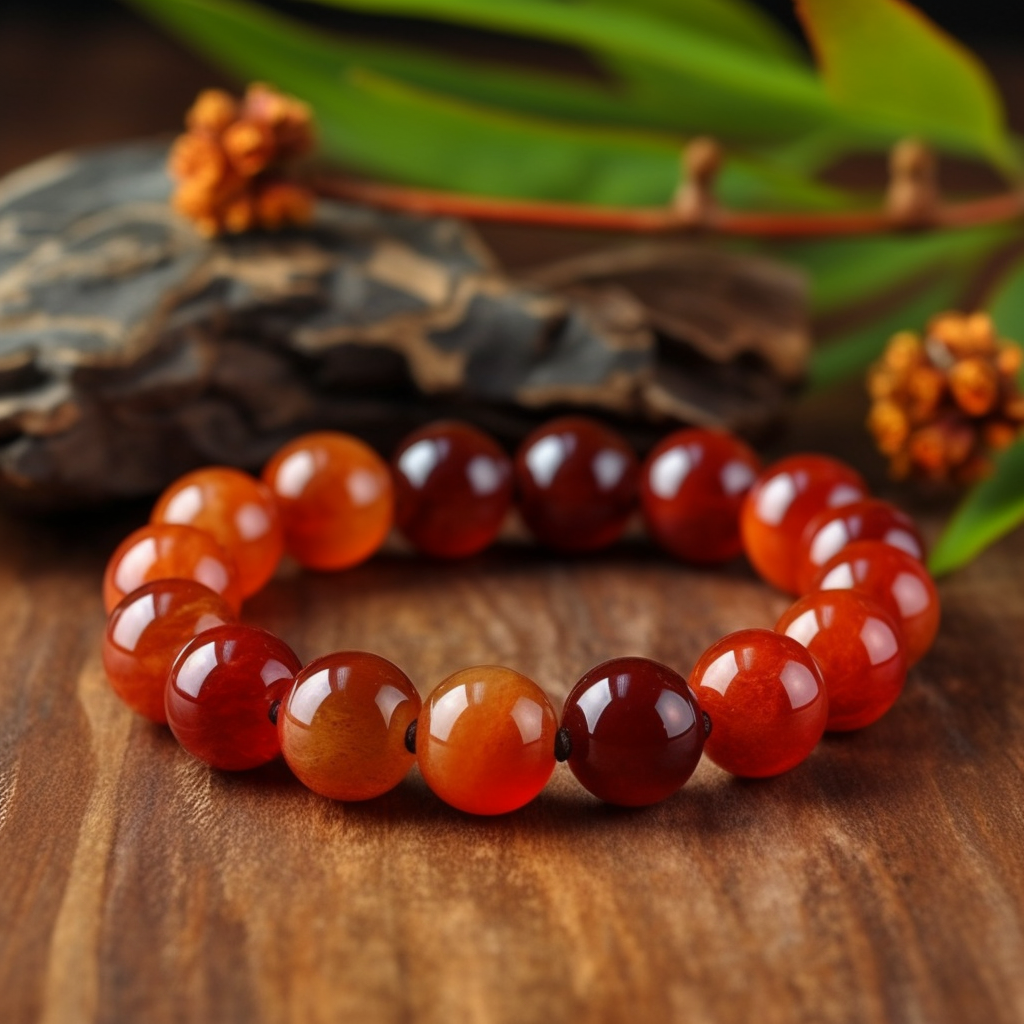 Red Agate Bracelet - Hope, Love, Courage